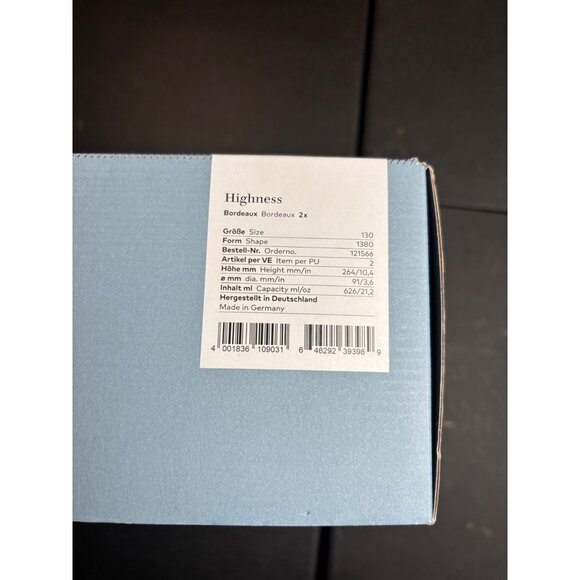 Zwiesel Glas Highness Bordeaux Wine Glass Set Of 2 - Picture 2 of 7